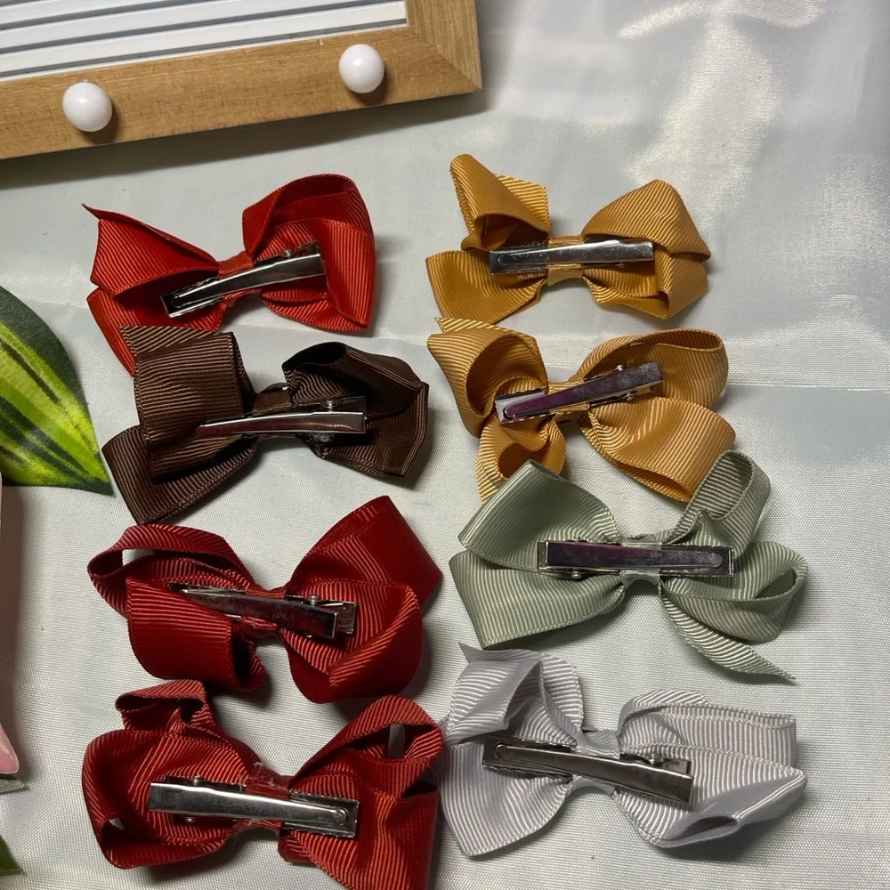 Colorful Bow Hair Clips Set for Kids